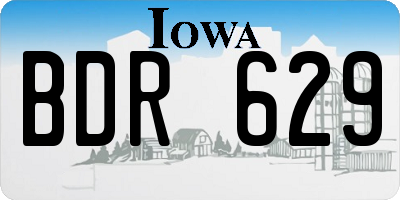 IA license plate BDR629