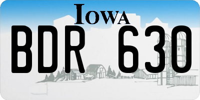 IA license plate BDR630