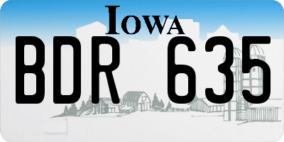 IA license plate BDR635