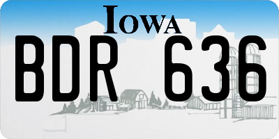 IA license plate BDR636