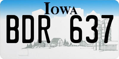 IA license plate BDR637