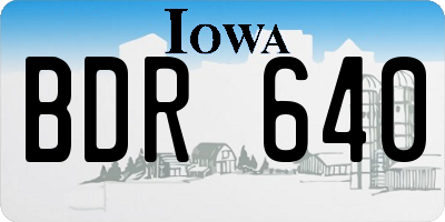 IA license plate BDR640