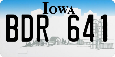IA license plate BDR641