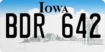 IA license plate BDR642