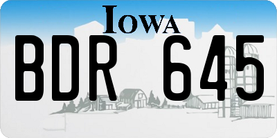 IA license plate BDR645