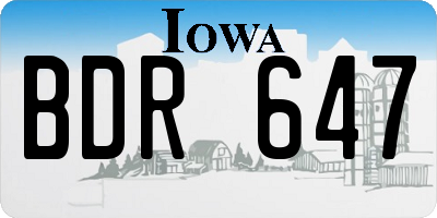 IA license plate BDR647