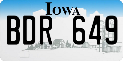 IA license plate BDR649