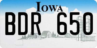 IA license plate BDR650