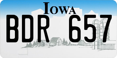 IA license plate BDR657