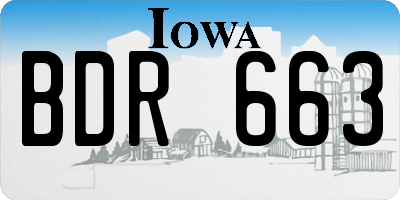 IA license plate BDR663