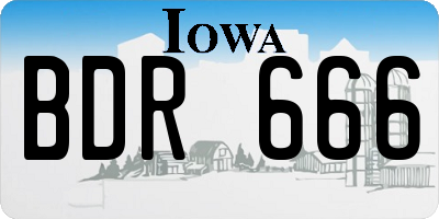 IA license plate BDR666
