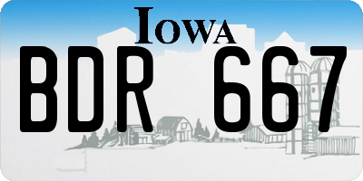 IA license plate BDR667