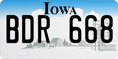 IA license plate BDR668