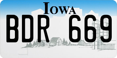 IA license plate BDR669