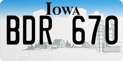 IA license plate BDR670