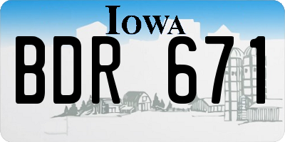 IA license plate BDR671