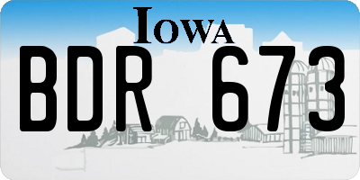 IA license plate BDR673