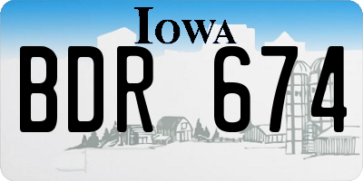 IA license plate BDR674