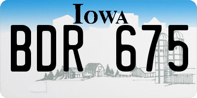 IA license plate BDR675