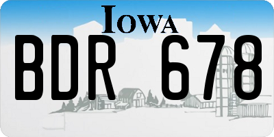 IA license plate BDR678