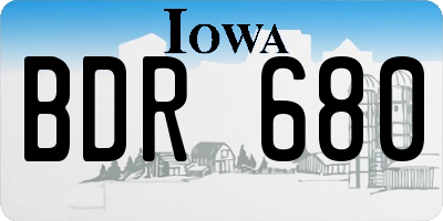 IA license plate BDR680