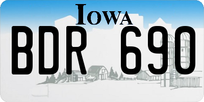 IA license plate BDR690
