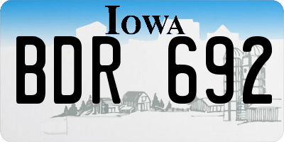 IA license plate BDR692