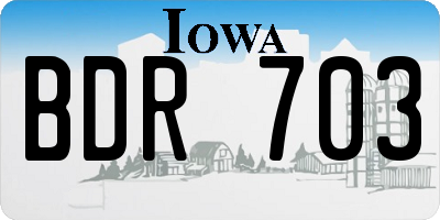 IA license plate BDR703