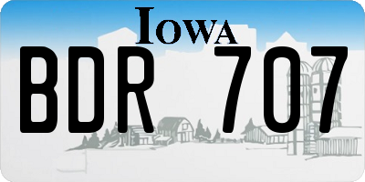 IA license plate BDR707