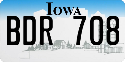 IA license plate BDR708