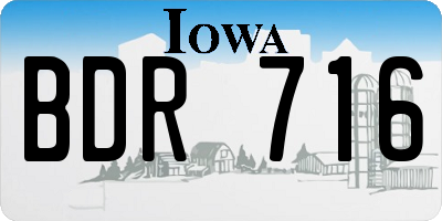 IA license plate BDR716