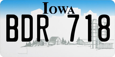 IA license plate BDR718