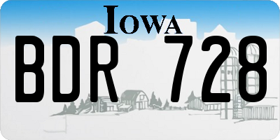 IA license plate BDR728