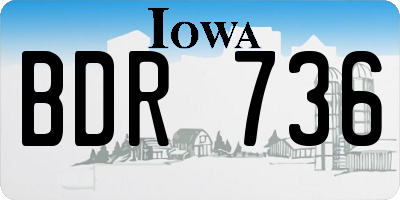 IA license plate BDR736