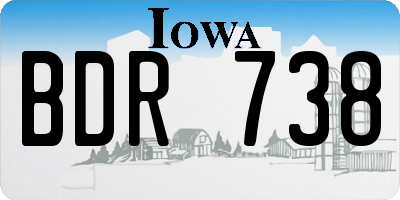 IA license plate BDR738