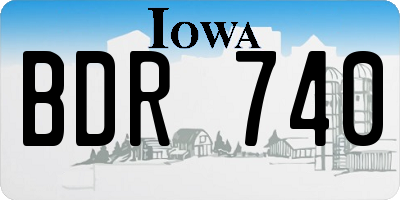 IA license plate BDR740