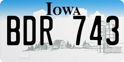 IA license plate BDR743