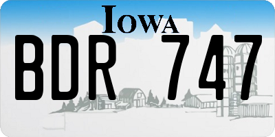 IA license plate BDR747