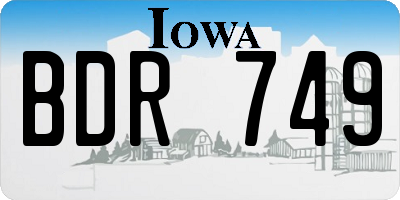 IA license plate BDR749