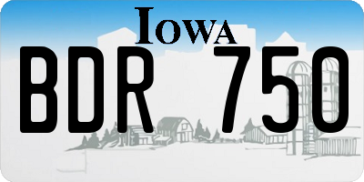 IA license plate BDR750
