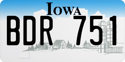 IA license plate BDR751