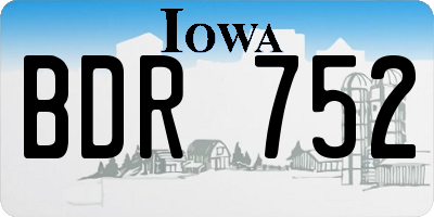 IA license plate BDR752