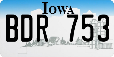 IA license plate BDR753