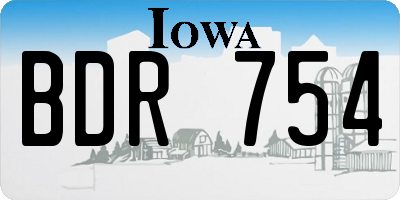 IA license plate BDR754