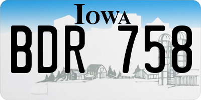 IA license plate BDR758