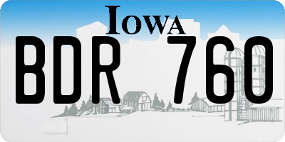 IA license plate BDR760