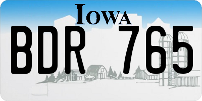 IA license plate BDR765