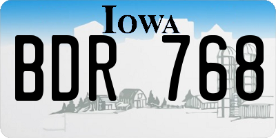 IA license plate BDR768