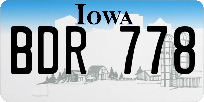 IA license plate BDR778