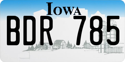 IA license plate BDR785